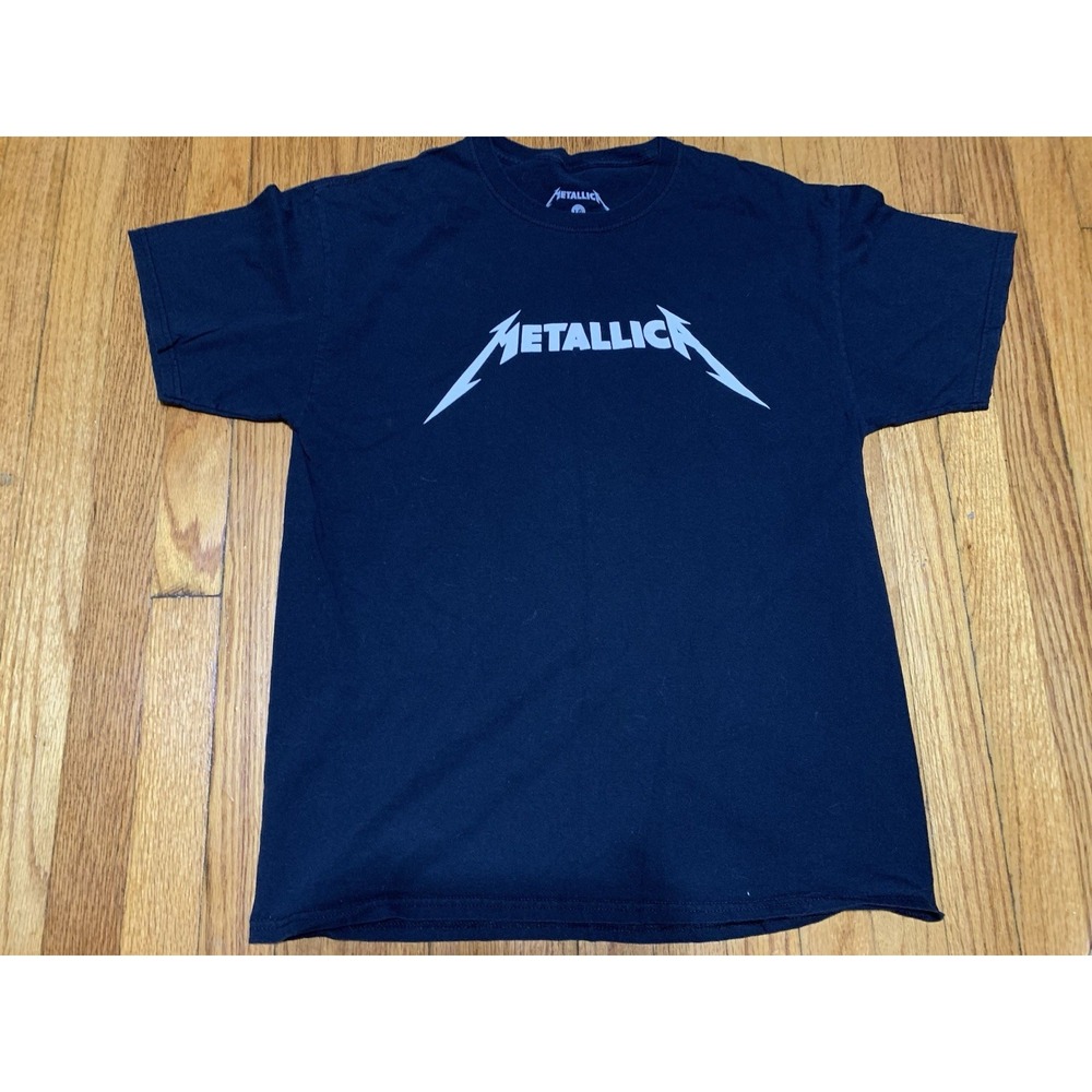 Metallica Black Graphic Logo Print T-Shirt Original Adult Size LG